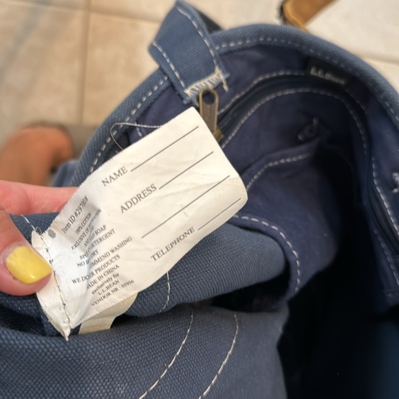 L. L. Bean canvas/denim leather tote bag Maine - Picture 8 of 12